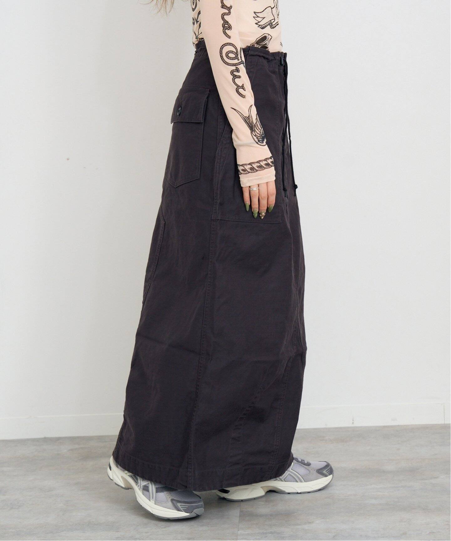 【美品】Needles レディースロングスカート NEEDLES/ ニードルズ String Fatigue Skirt-Back Sateen（ロング