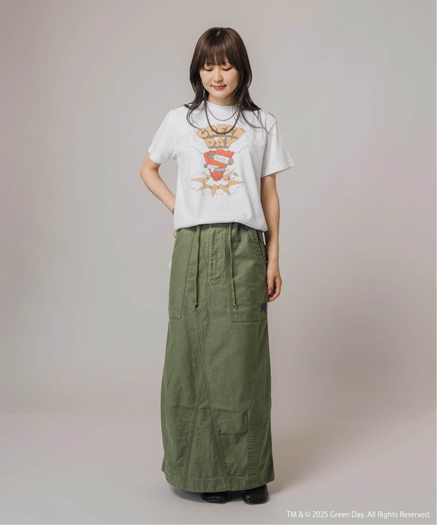 [OPEN YY] FRONT JEAN EFFECT JERSEY スカート★新作・25SS★ NEEDLES/ ニードルズ String Fatigue Skirt-Back Sateen（ロング