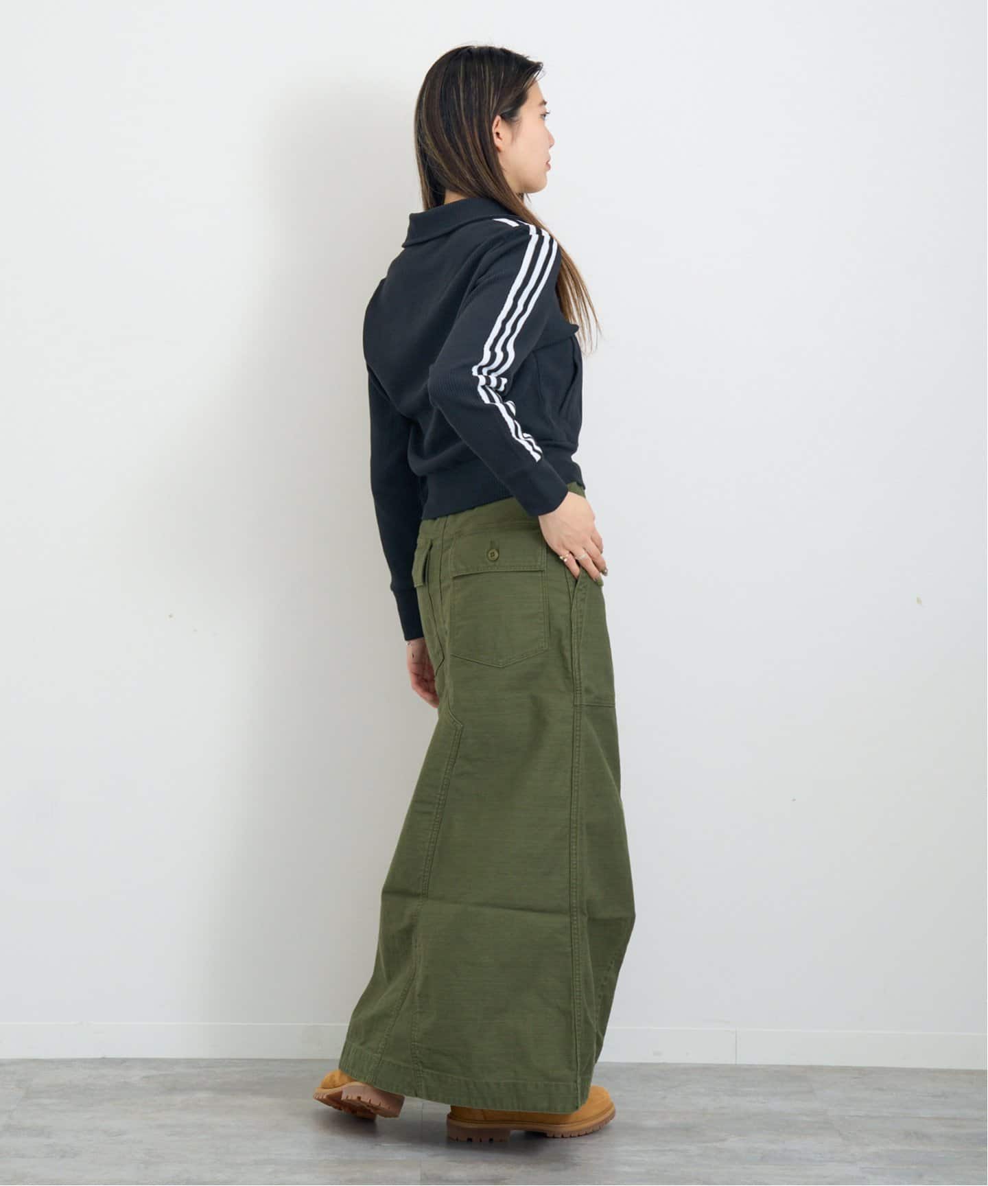 スカート NEEDLES STRING FATIGUE SKIRT BACK SATEEN ASK availability First) NEEDLES String Fatigue Skirt - Back