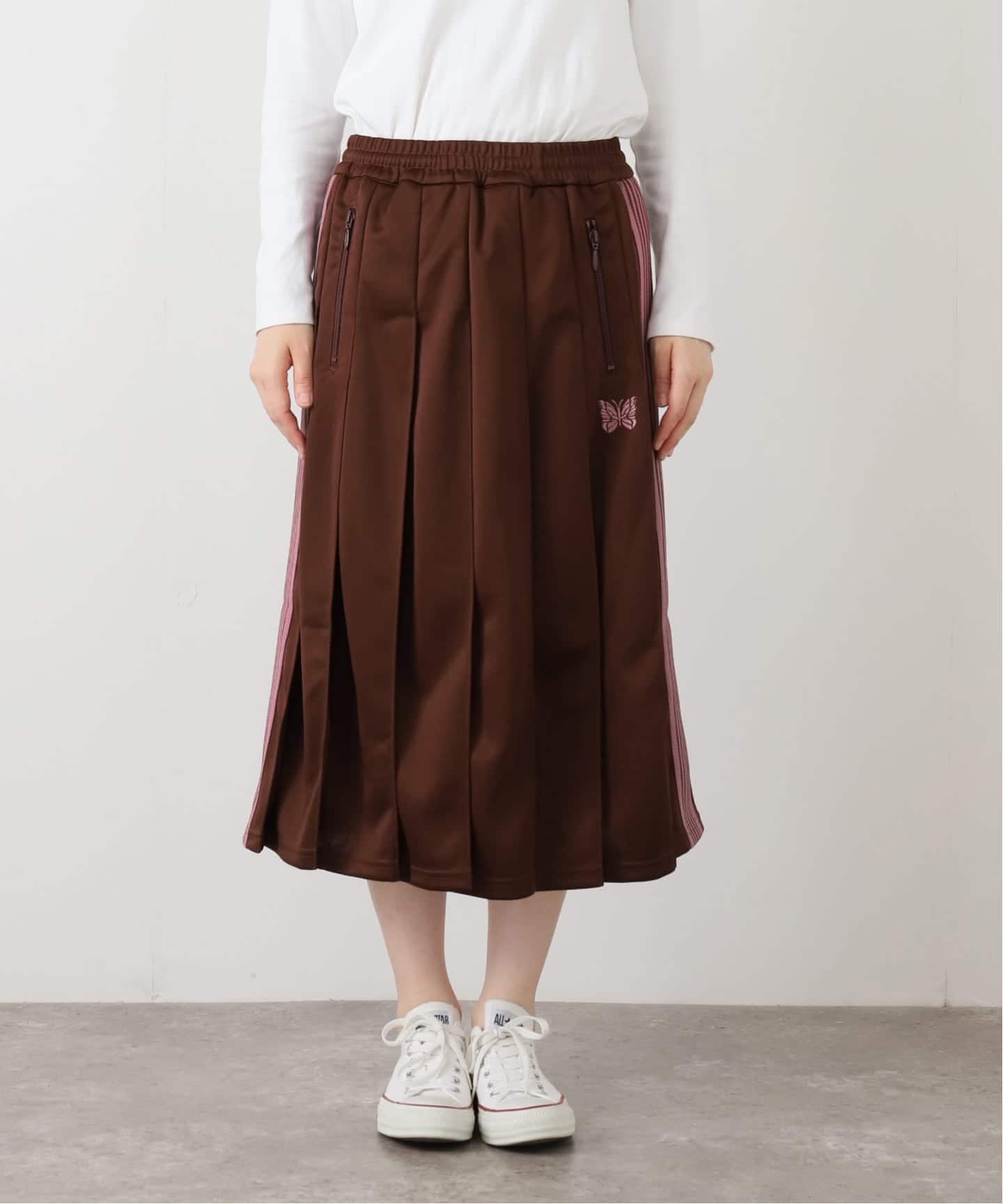 NEEDLES/ニードルズPleated Track Skirt-Poly Smooth（ロング