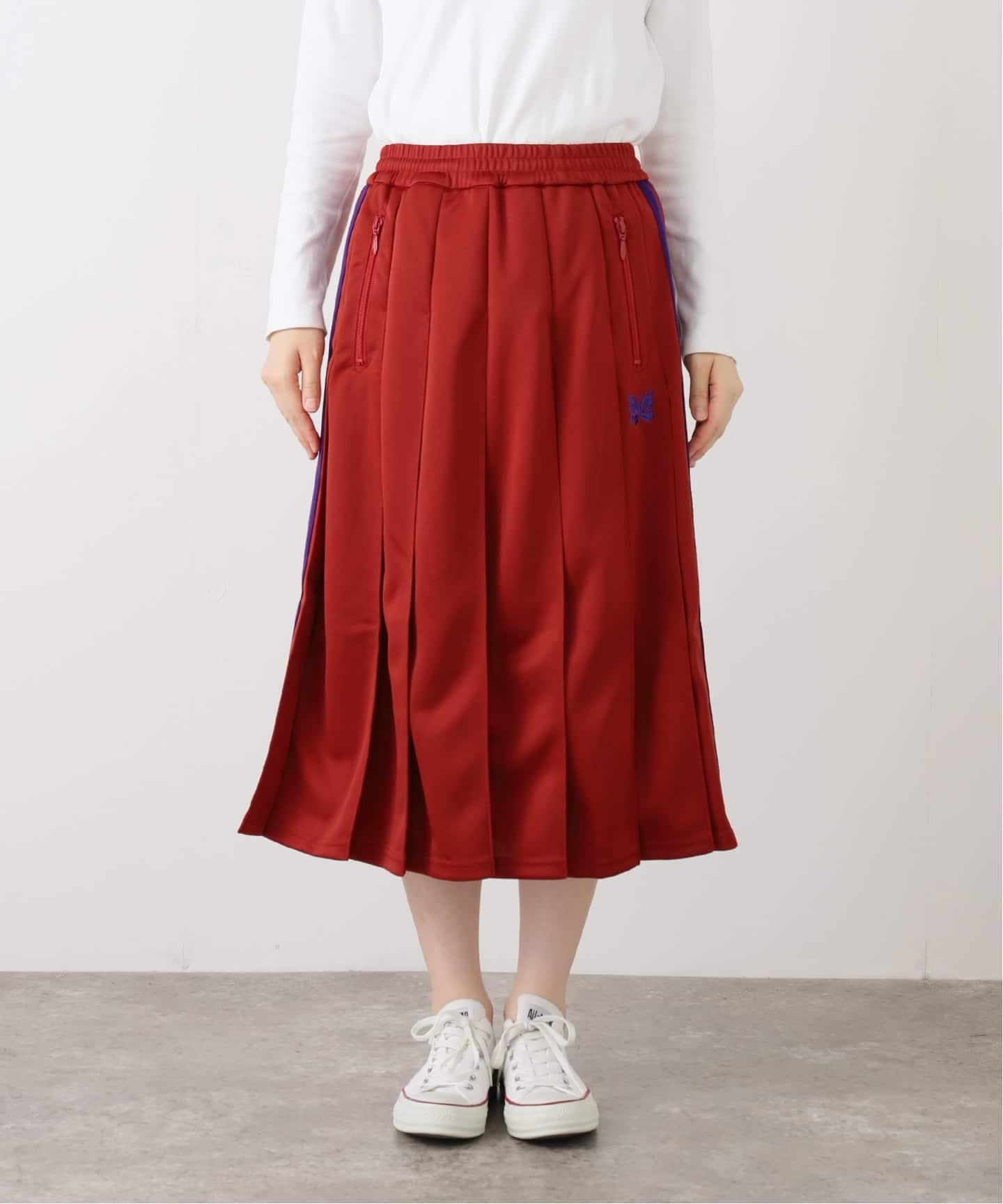 NEEDLES/ニードルズPleated Track Skirt-Poly Smooth（ロング