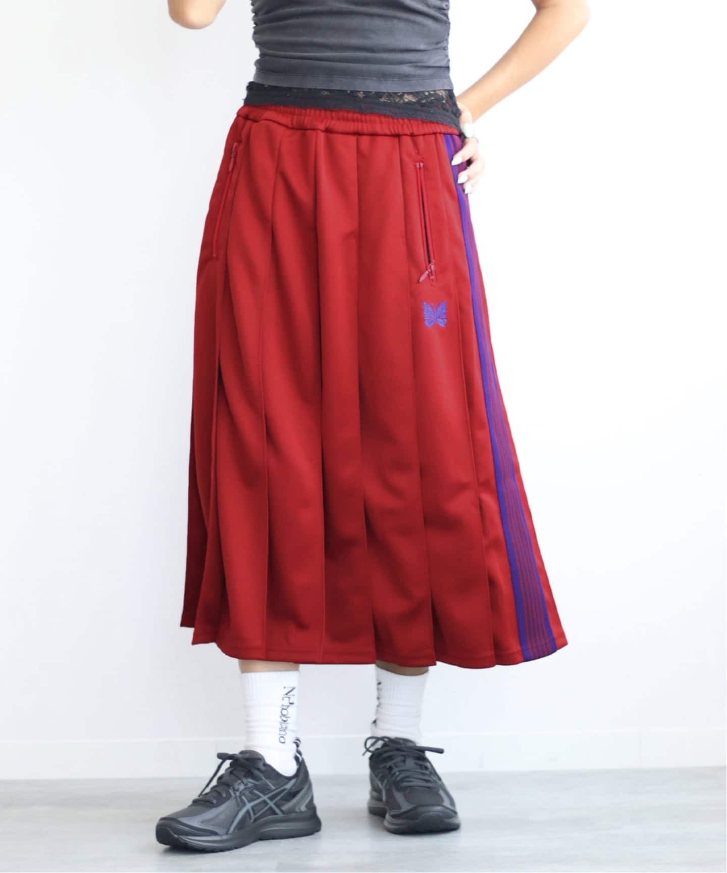 NEEDLES/ニードルズPleated Track Skirt-Poly Smooth