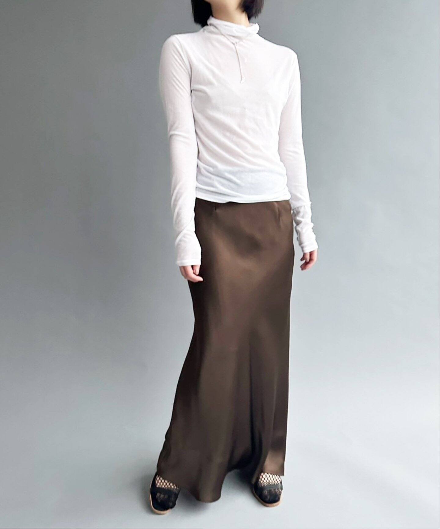 NEWサテンバイアスマキシスカート（ロング・マキシ丈スカート）｜EDIT  