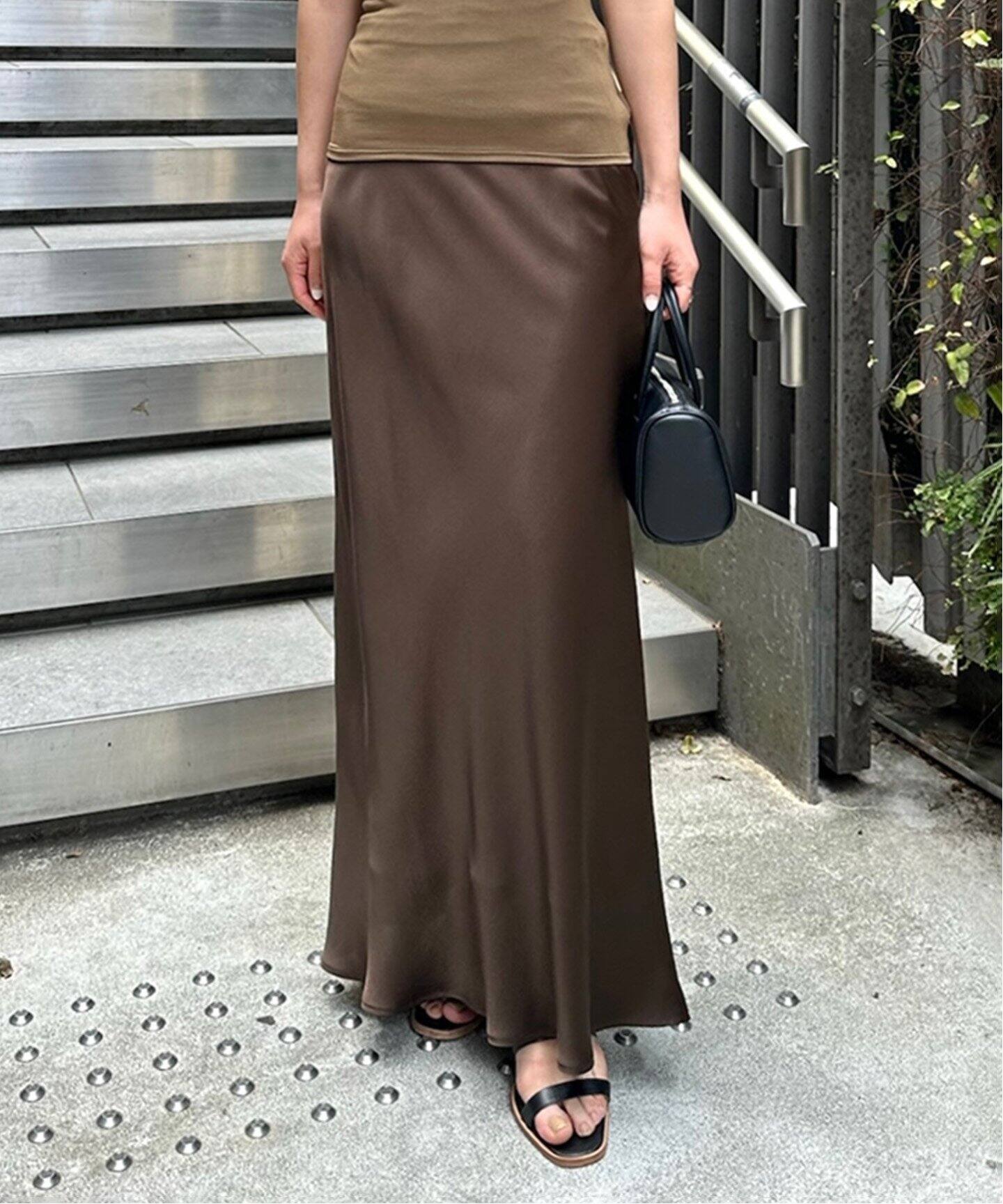 NEWサテンバイアスマキシスカート（ロング・マキシ丈スカート）｜EDIT  