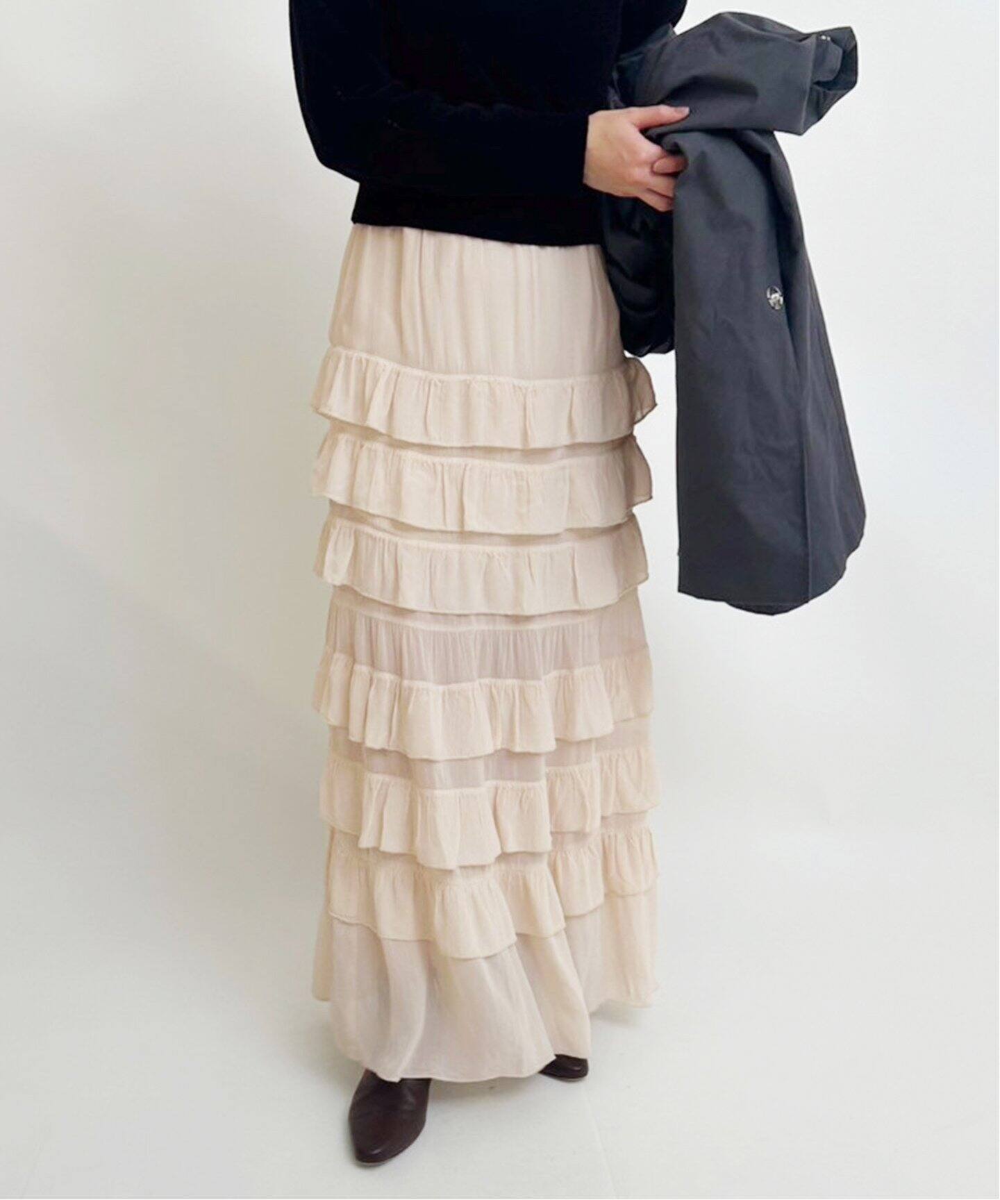 追加3》フリル ティアードスカート（ロング・マキシ丈スカート）｜EDIT  