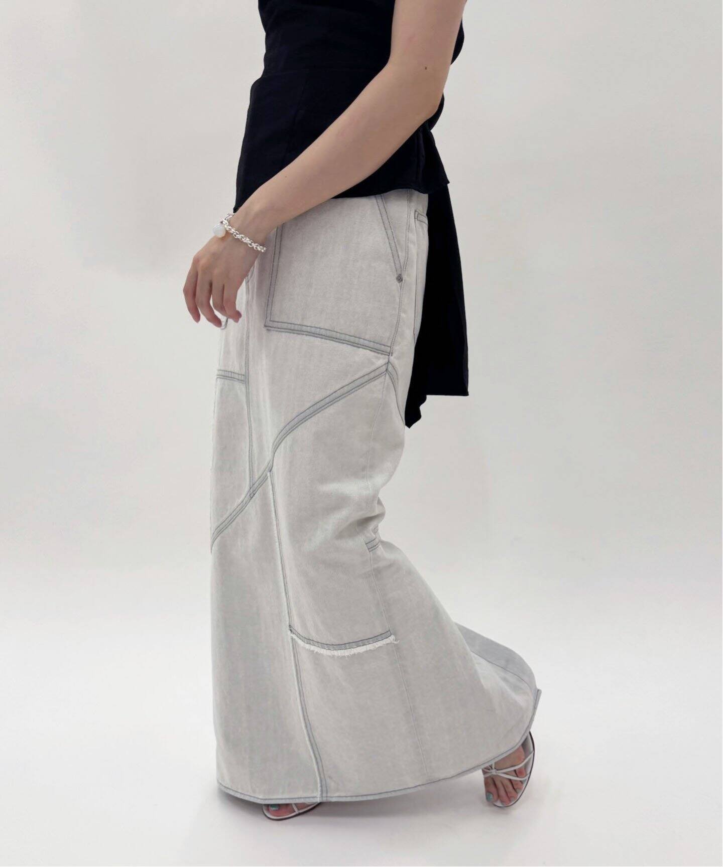 EDIT.FOR LULU 【Hella/ヘラ】pencil skirt Hella/ヘラ】patchwork pencil skirt（デニムスカート）｜EDIT