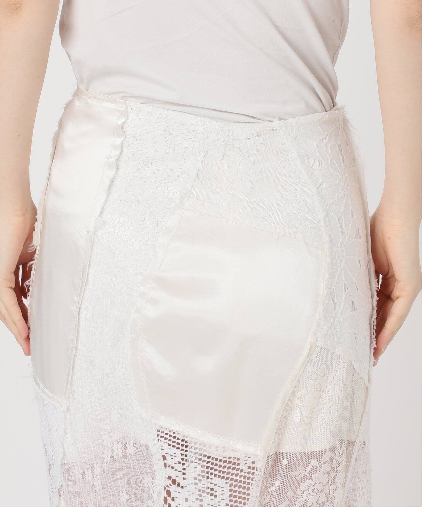 YUHAN WANG/ユハン ワン】lace patched mermaid skirt（ロング・マキシ 