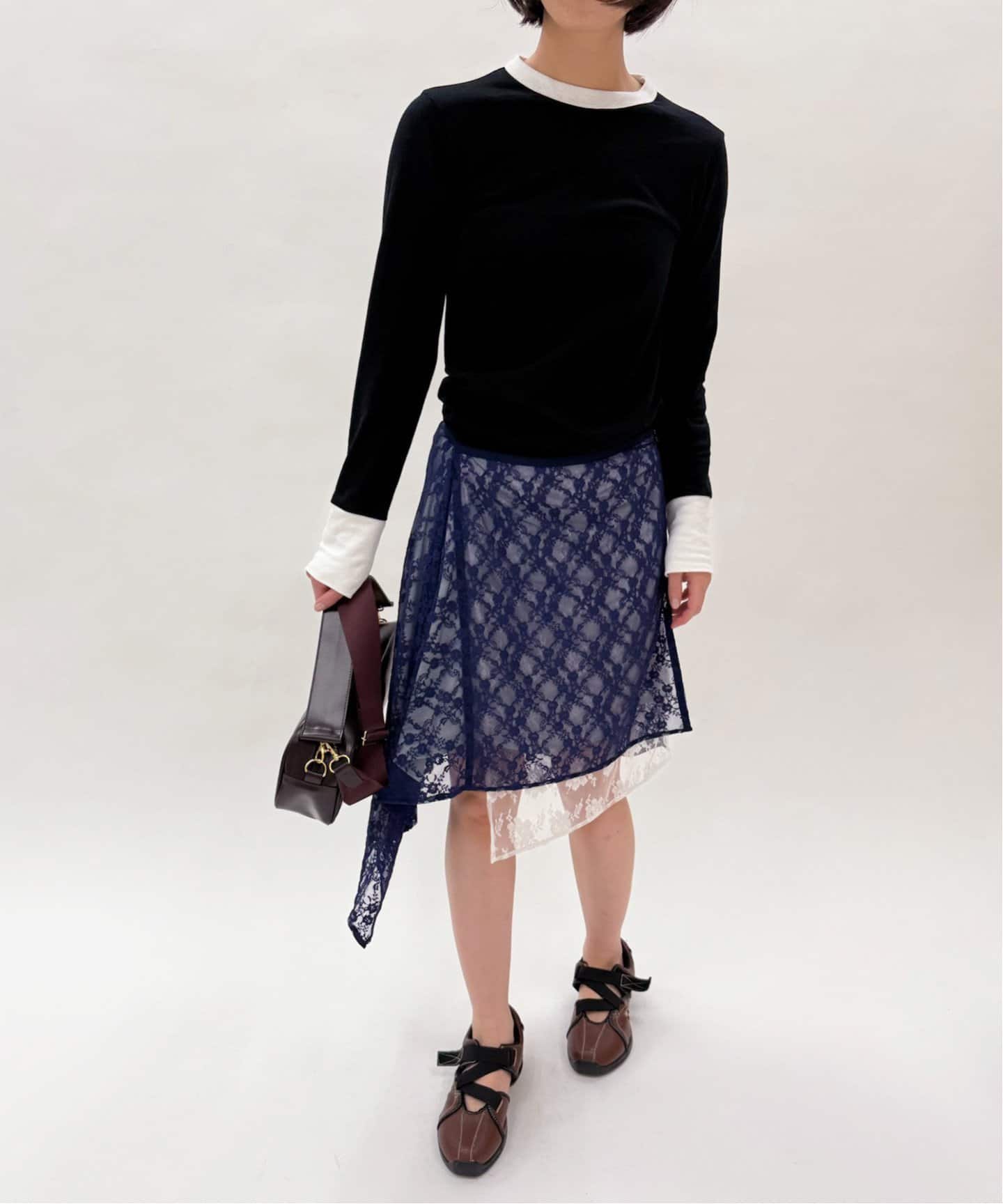 スカート Atelier Edition : 25SS / Layered Banding Skirt (2colors) 予約】AIVER Atelier Made ソロテックスレイヤードスカート