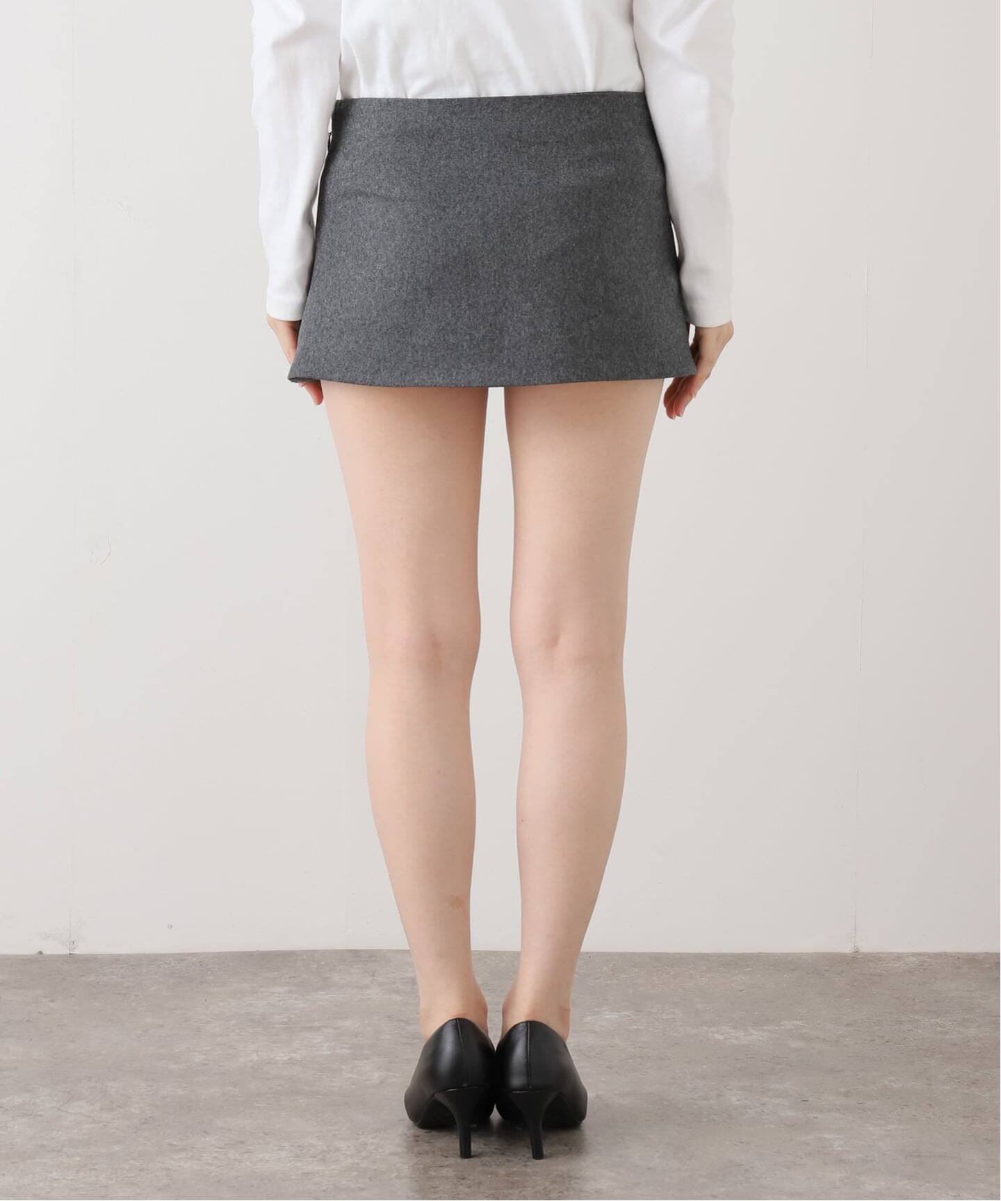 スカート Melange Flannel Skirt Melange Flannel Skirt - GREEN