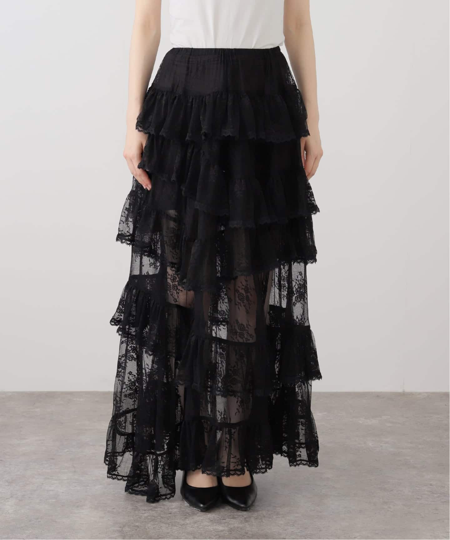 Yuhan wang スカート Yuhan Wang ~ Lace Patched Mermaid Skirt | MAIMOUN