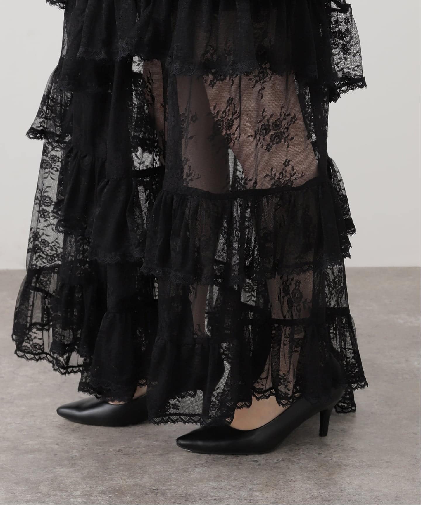 Yuhan wang スカート YUHAN WANG/ユハン ワン】lace trimmed maxi skirt（ロング・マキシ丈