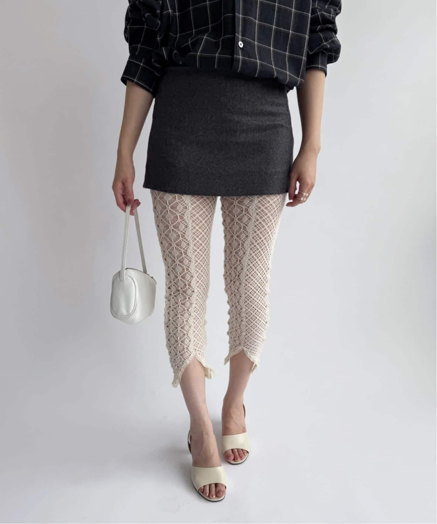 新品未使用【pan】schönherr flannel mini skirt 追加》【PAN/パン】SCHONHERR FLANNEL MINI SKIRT（ミニスカート