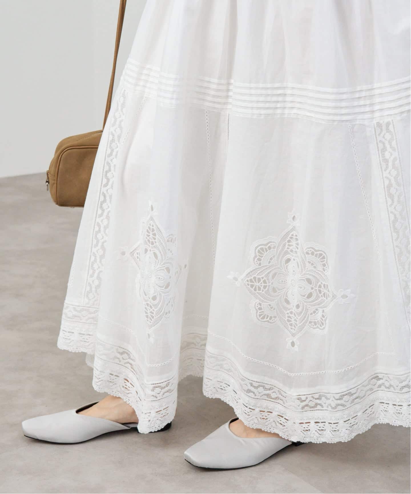 WEB限定/追加》コットンレーススカート（ロング・マキシ丈スカート