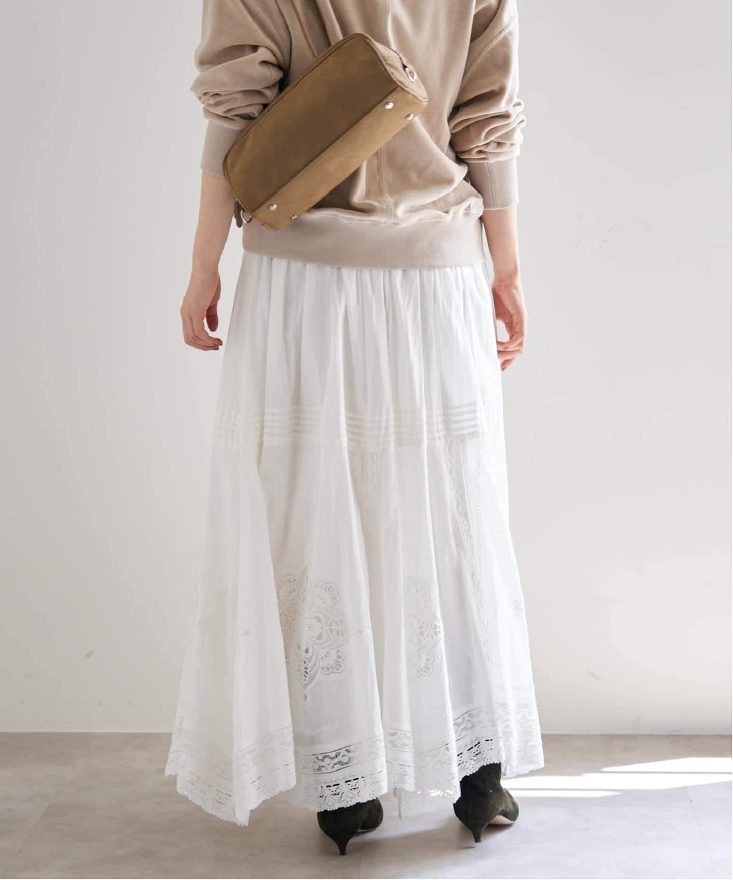 IENAバルファスレーススカート　新品 セール】nohea ワッシャーバルーンスカート（スカート