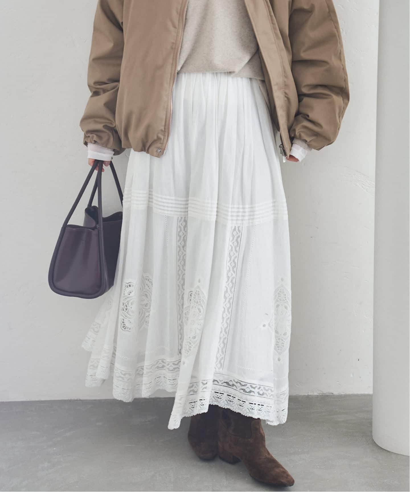 WEB限定/追加3予約》コットンレーススカート（ロング・マキシ丈