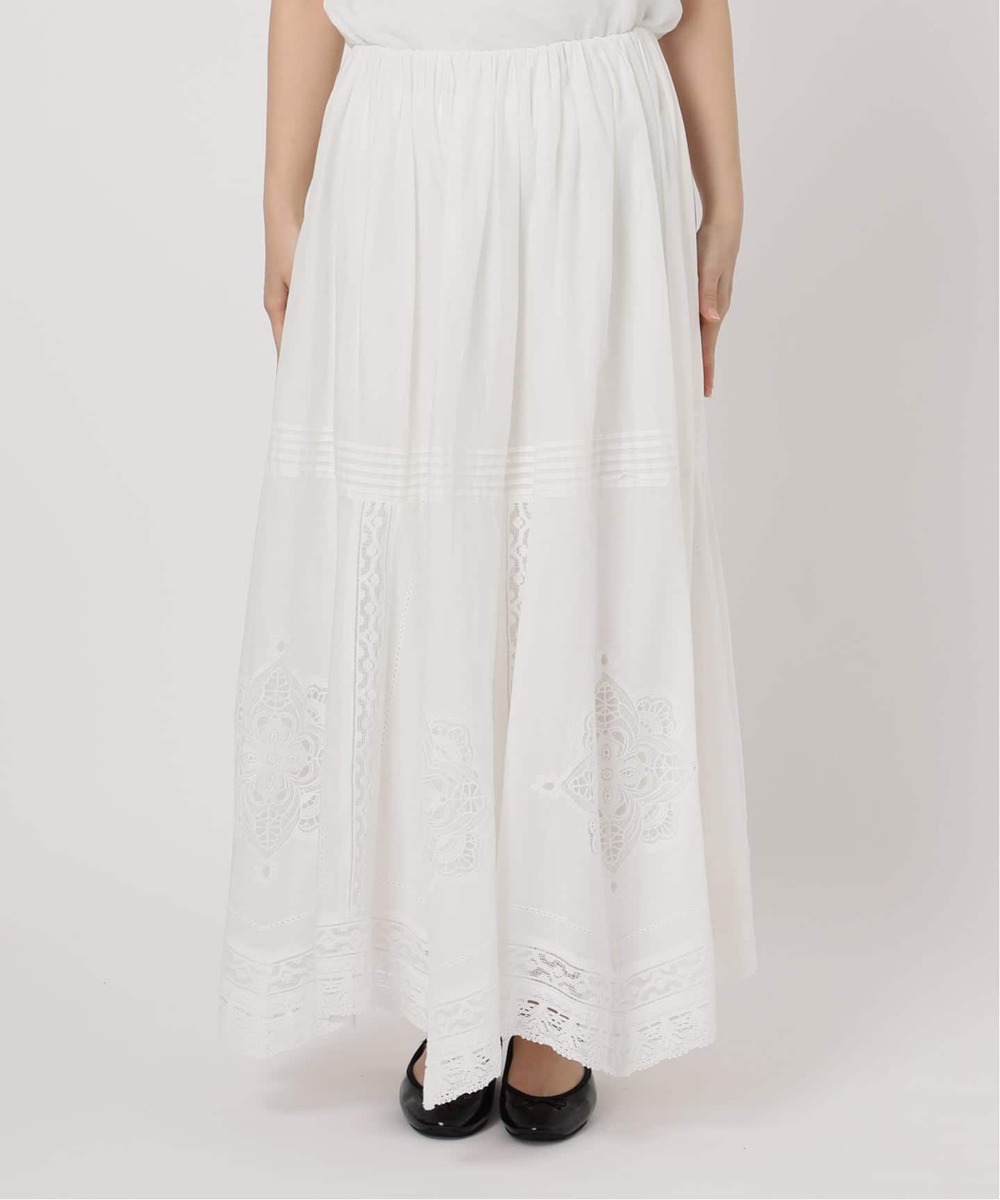 コットンレーススカート IENA WEB限定/追加3予約》コットンレーススカート（ロング・マキシ丈