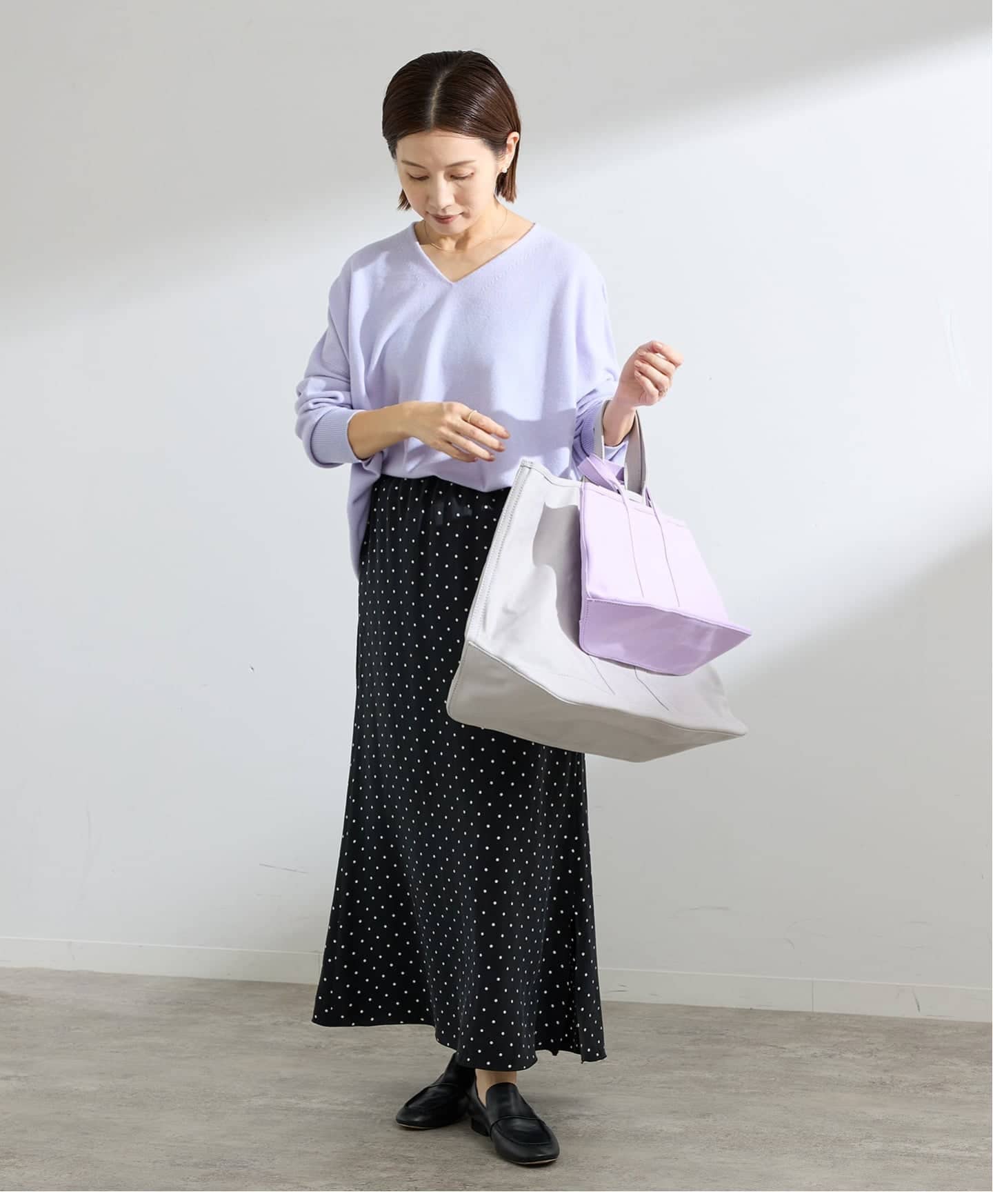 IPEKERフィブリルドットプリントスカート（ロング・マキシ丈スカート