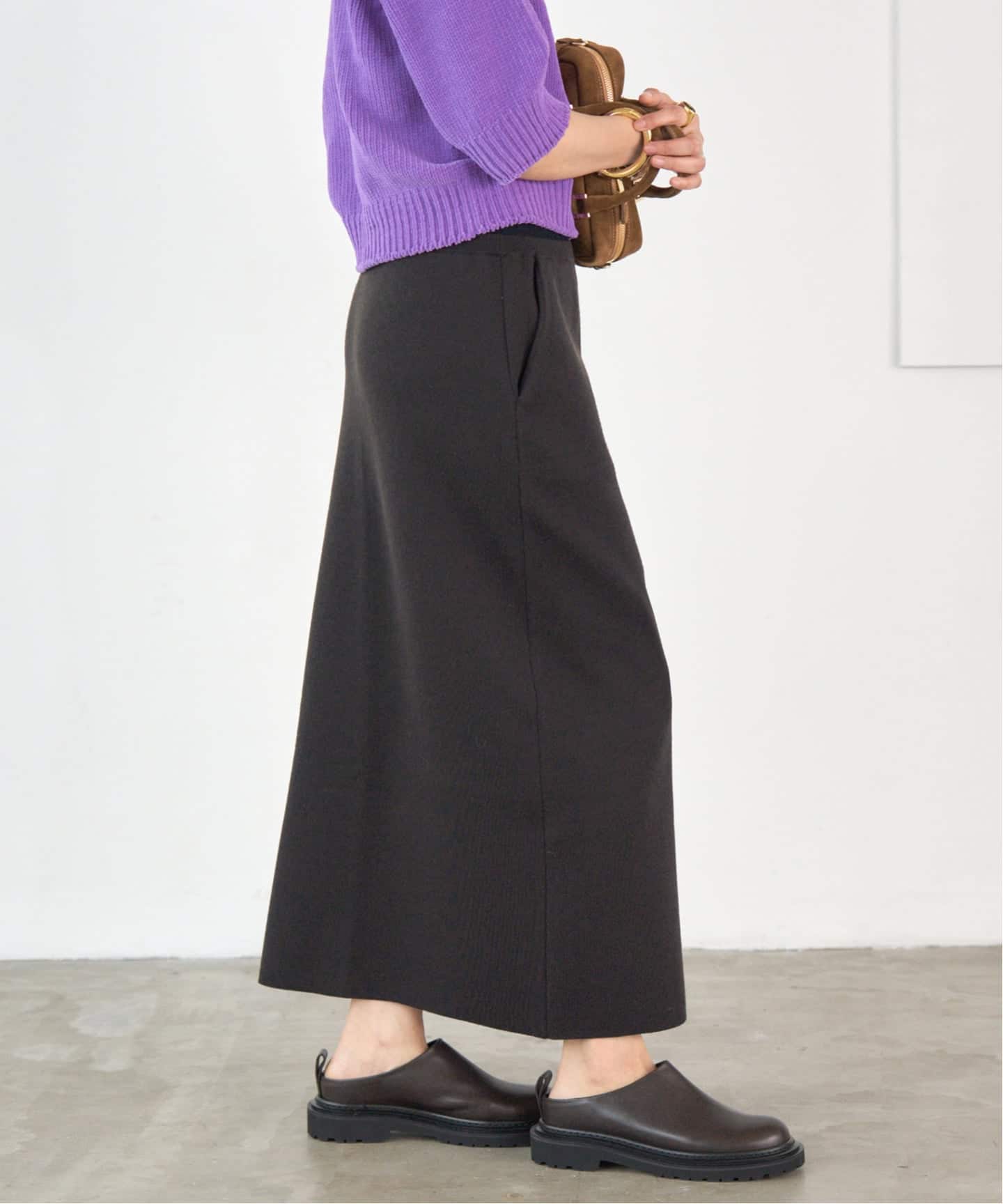WEB限定追加》スーパーファインスムースニットスカート（ロング