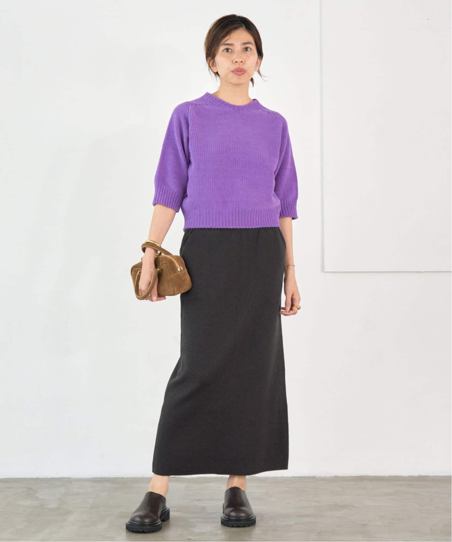 WEB限定追加》スーパーファインスムースニットスカート（ロング