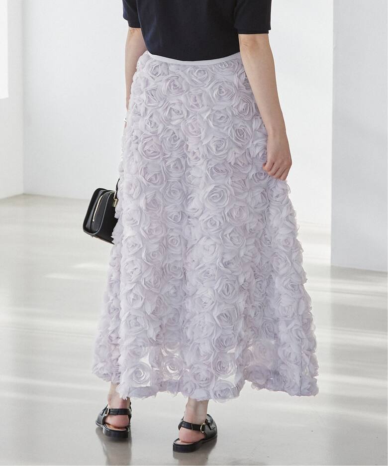 IENA フラワーレースフレアスカート 36（フレアーフラワーレース  