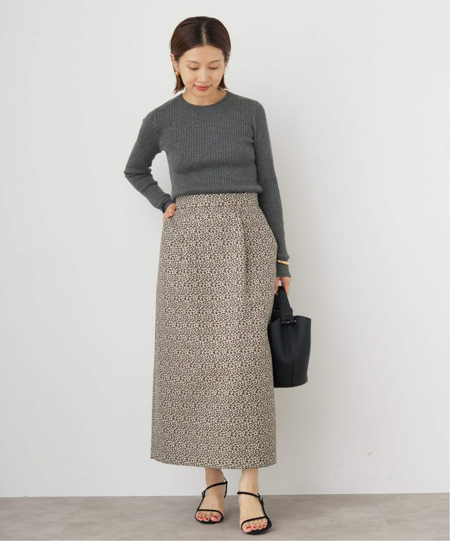 レオパードジャガードスカート AZUL BY MOUSSY | レオパードジャガードタイトスカート