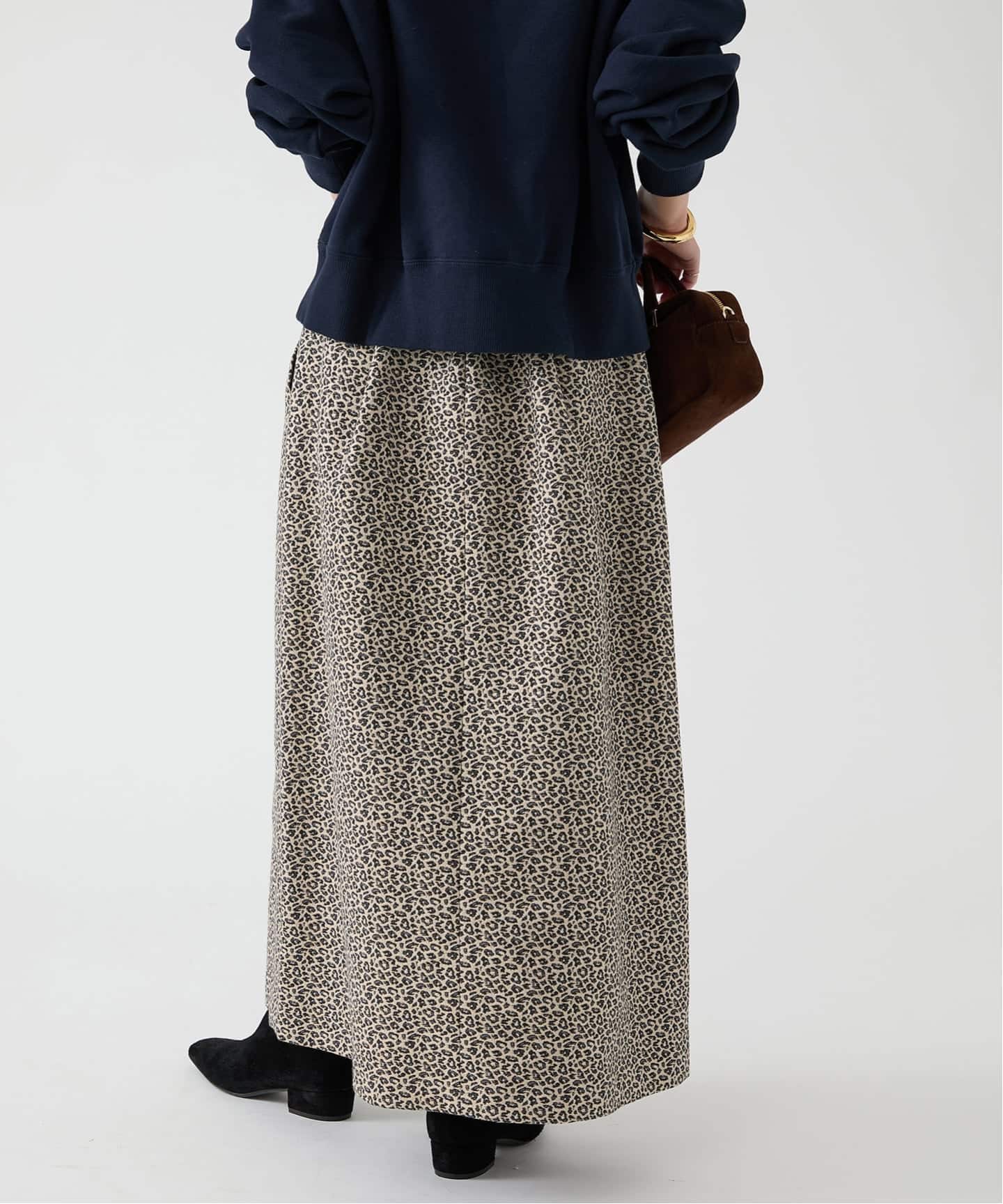 Deveauxレオパードジャガードスカート（ロング・マキシ丈