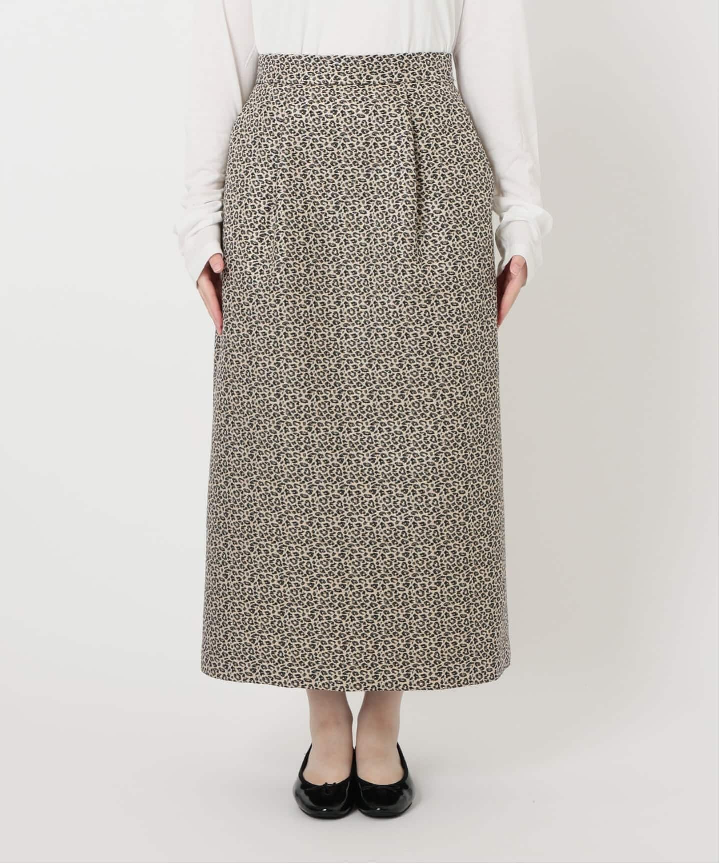 Deveauxレオパードジャガードスカート（ロング・マキシ丈スカート
