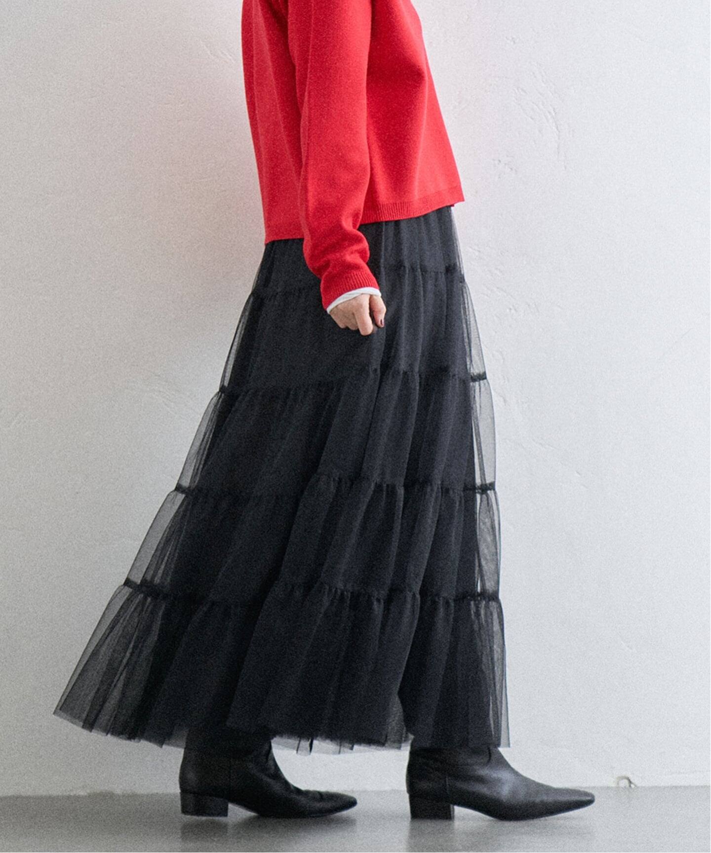 イエナ（IENA）/チュールティアードスカート チュールティアードスカート（ロング・マキシ丈スカート）｜IENA