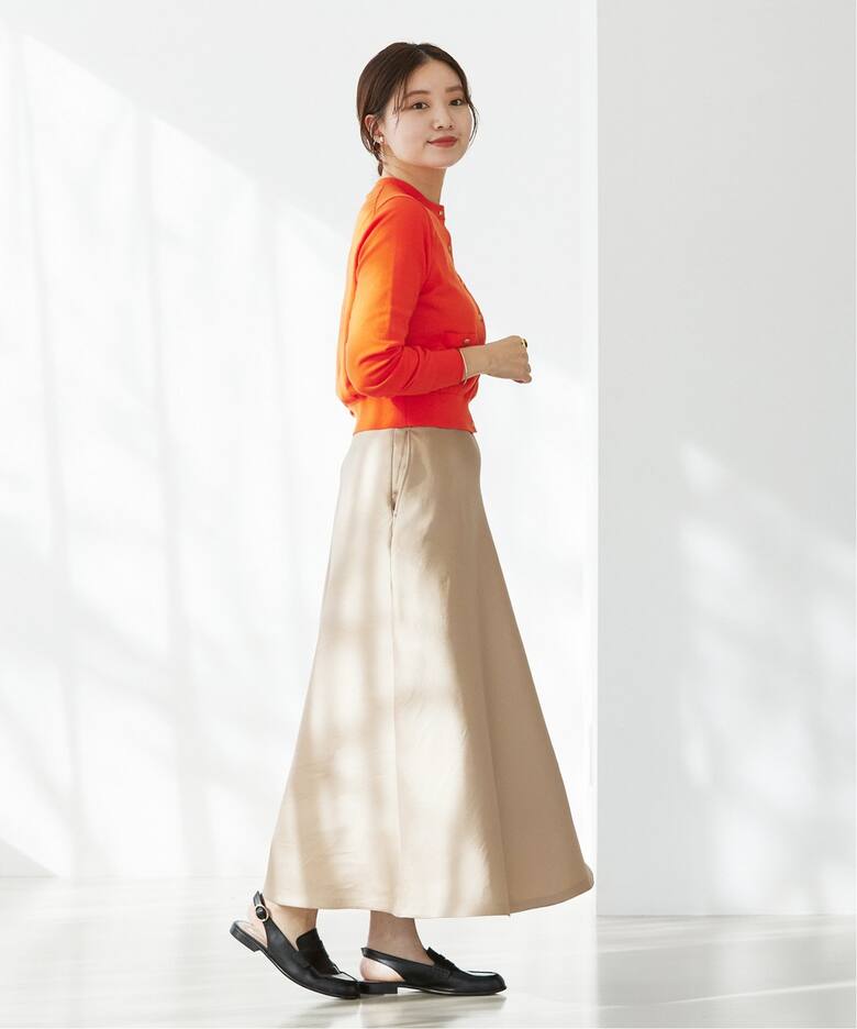 シルク混ツイルフレアスカート（ロング・マキシ丈スカート）｜IENA  