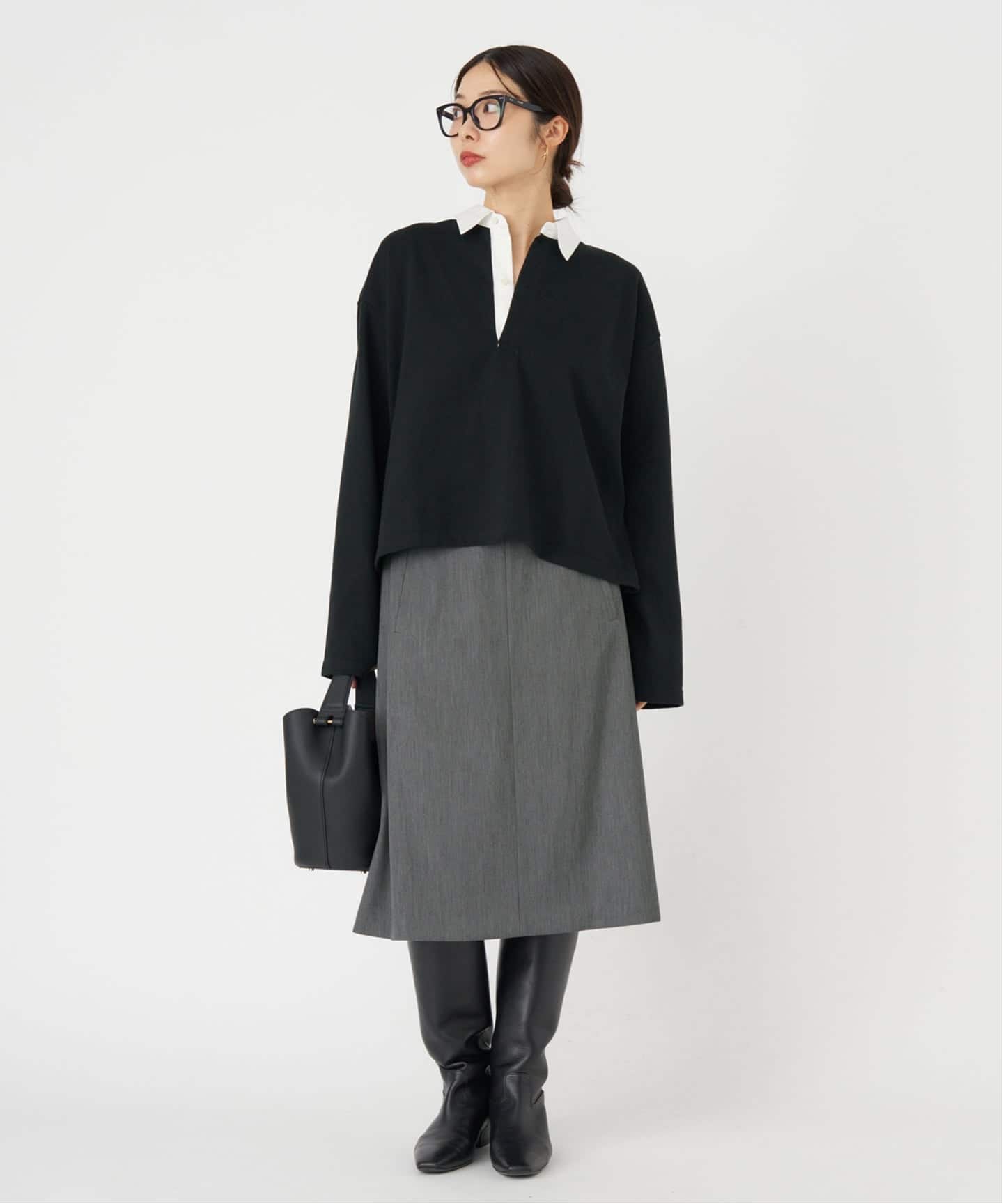 ウール混サテンスカート（ひざ丈スカート）｜IENA（イエナ）の通販