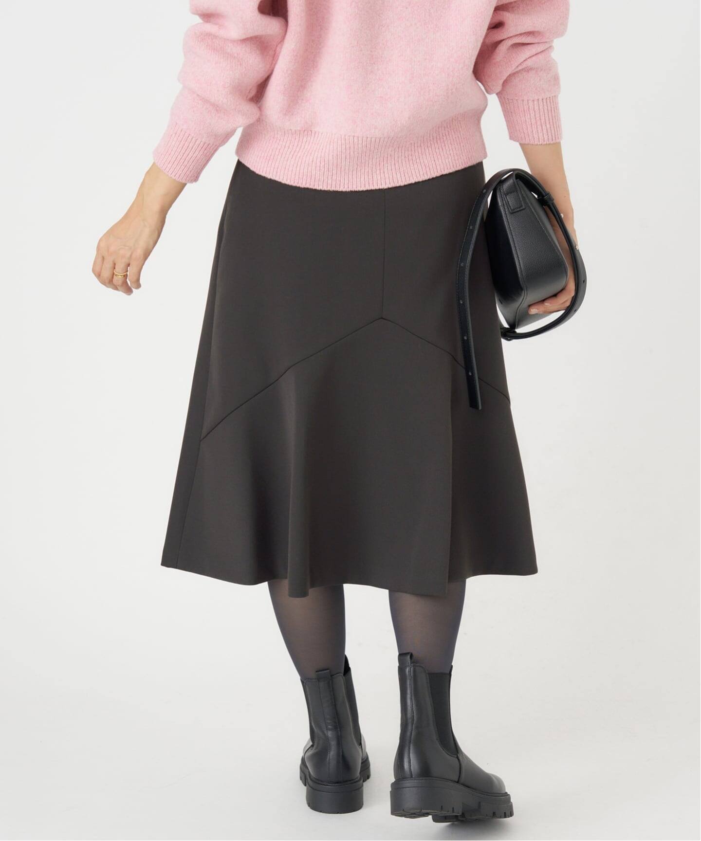 ウール混サテンスカート（ひざ丈スカート）｜IENA（イエナ）の通販