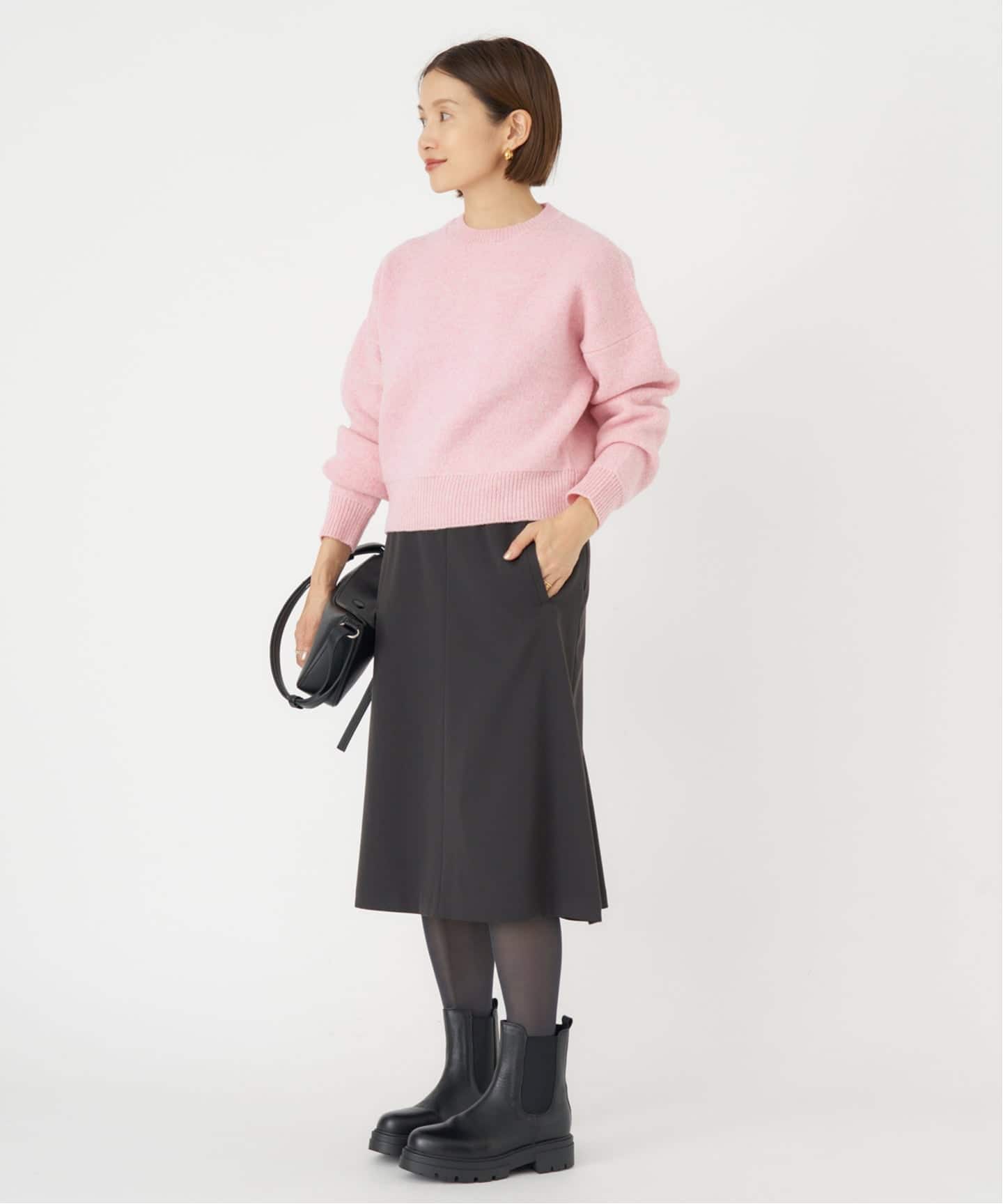 ウール混サテンスカート（ひざ丈スカート）｜IENA（イエナ）の通販