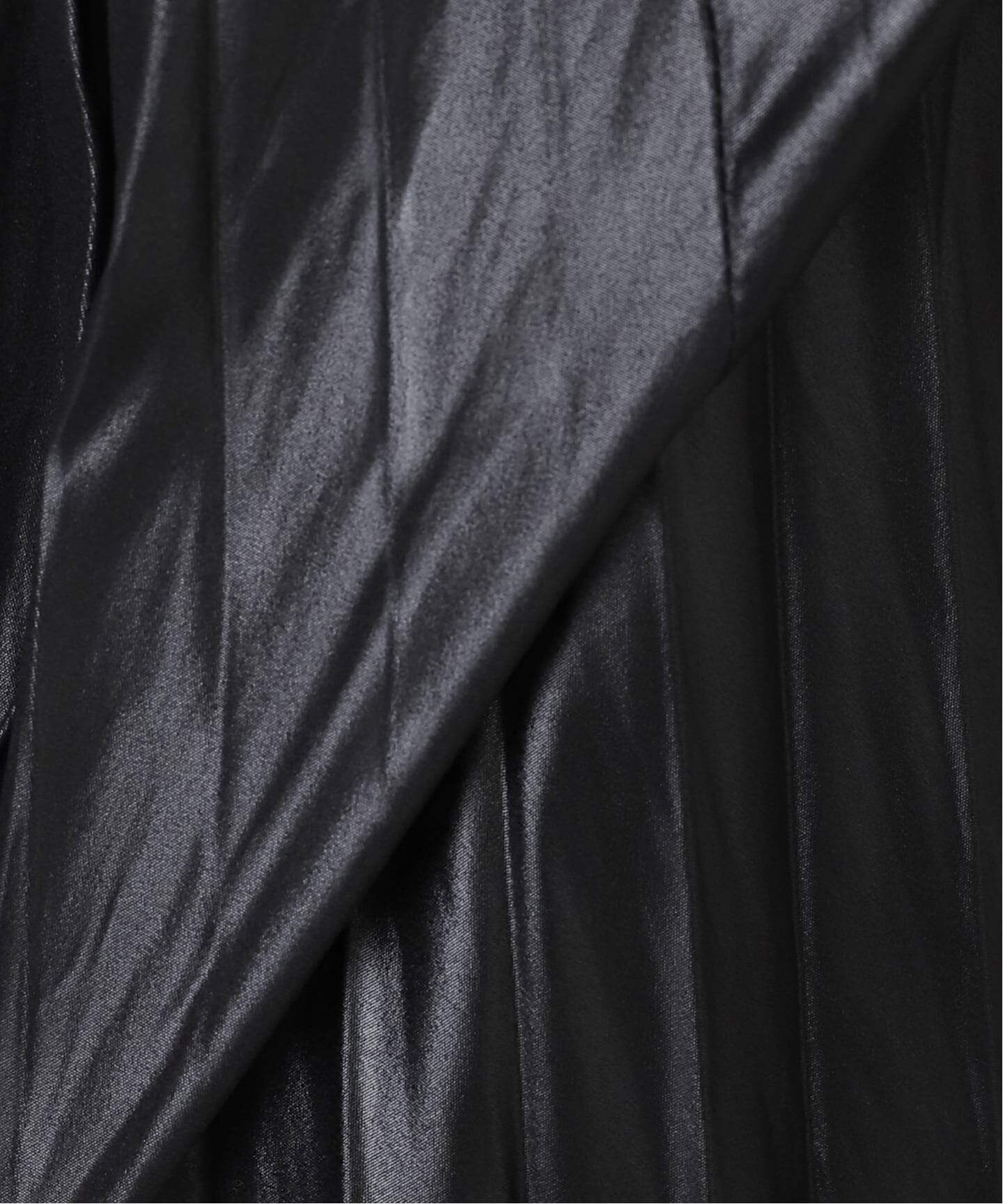 レザーライクサテンプリーツスカート（ロング・マキシ丈スカート