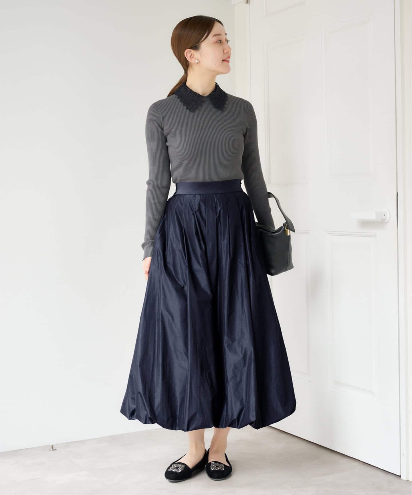 ひかちゃん【IENA】タフタバルーンスカート (ブラウン ) WEB限定/追加2》タフタバルーンスカート（ロング・マキシ丈スカート