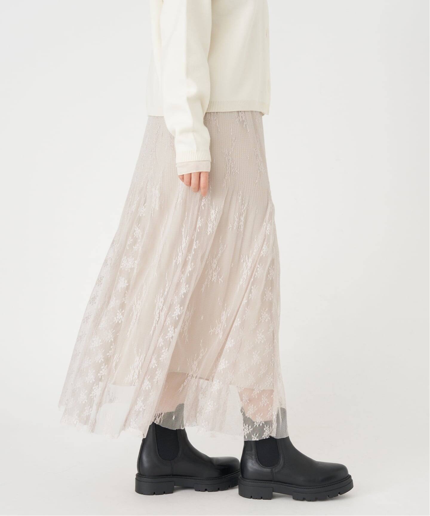 追加予約》トリミングレーススカート（ロング・マキシ丈スカート
