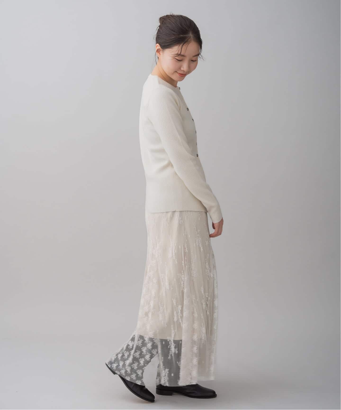 新品　2022SS IENA 限定品　レース切り替えスカート　ホワイト　38 新品 2022SS IENA 限定品 レース切り替えスカート ホワイト 38