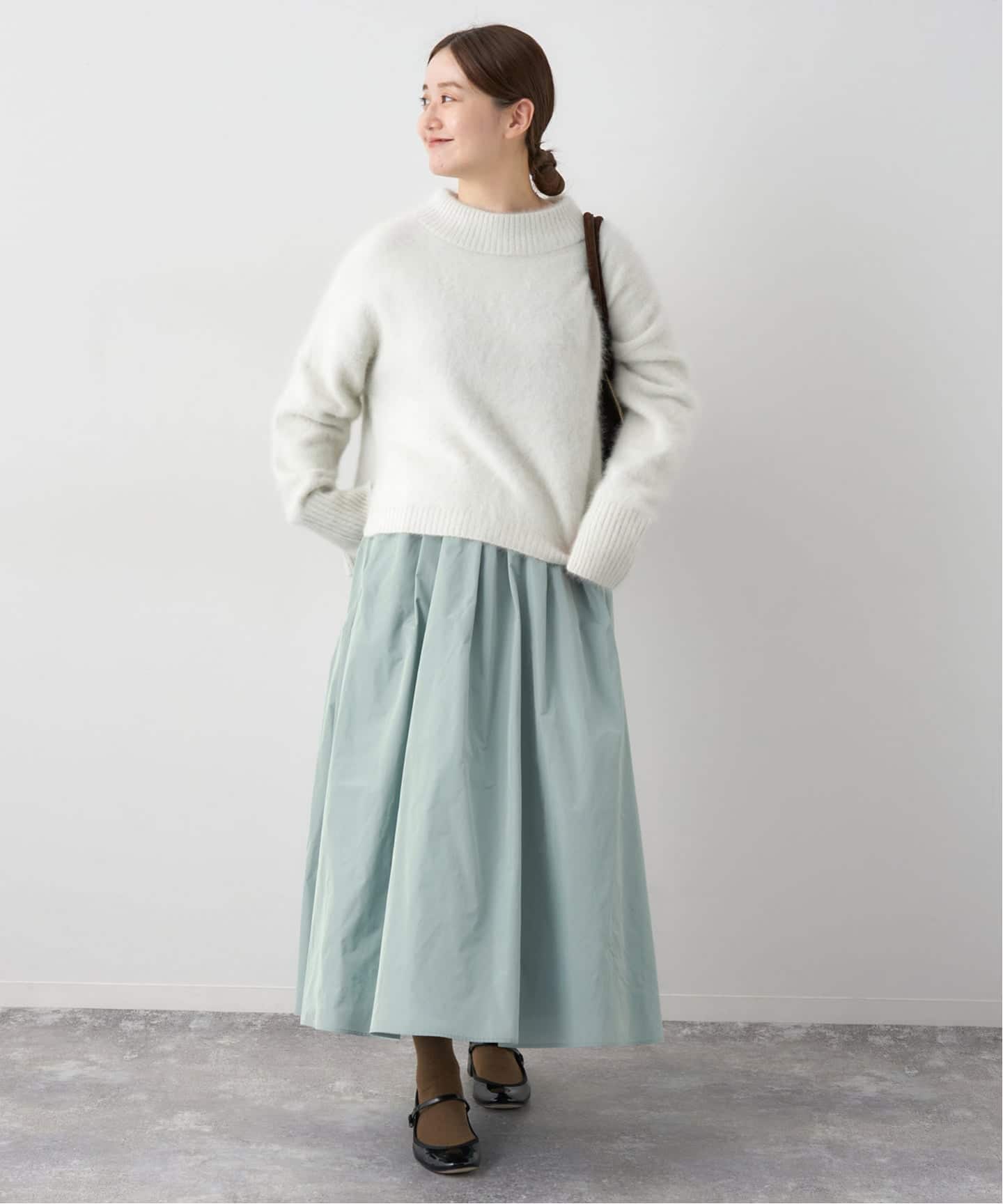 追加》メモリータフタフレアスカート（ロング・マキシ丈スカート
