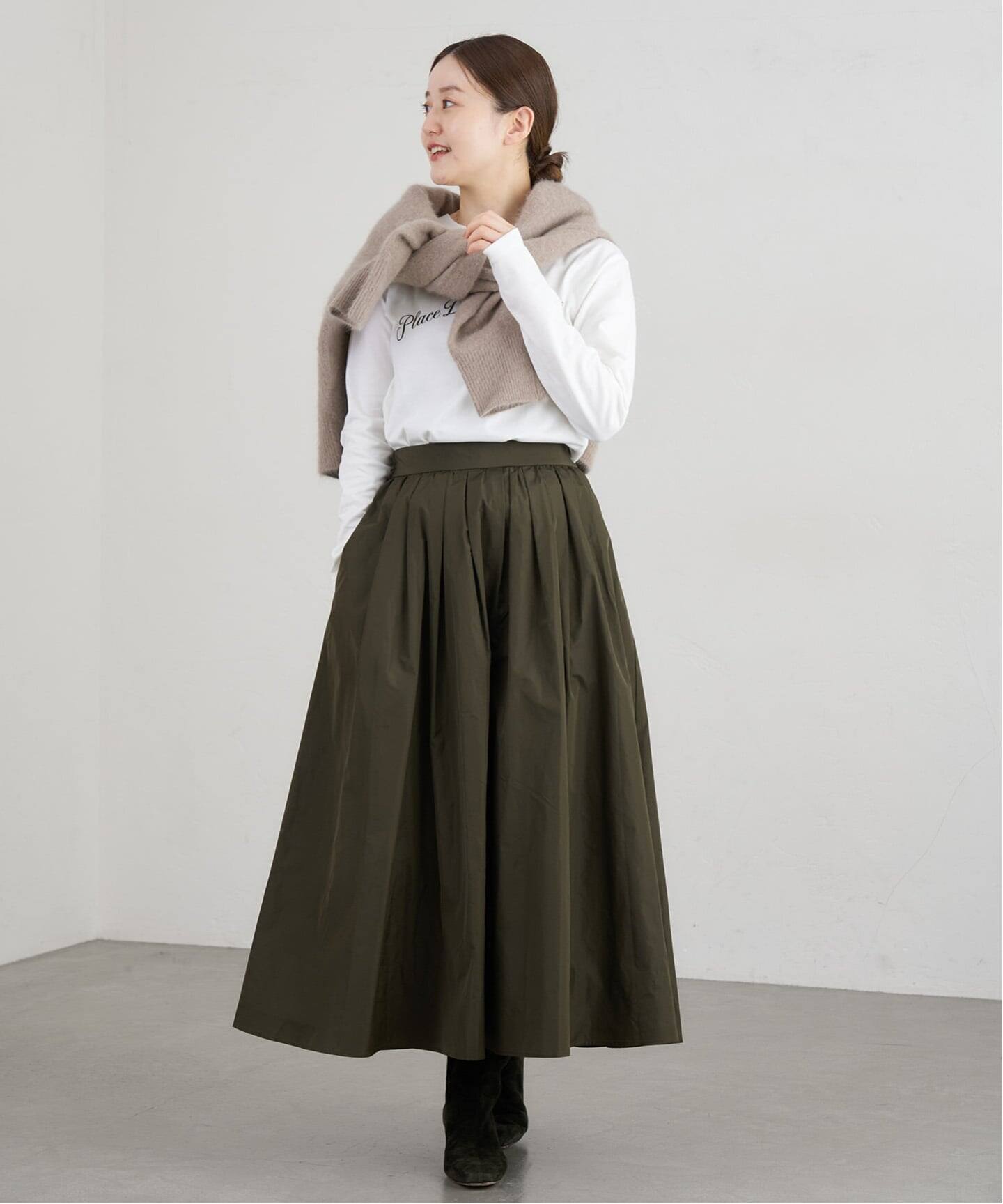 IENA メモリータフタフレアスカート（2024AW） 追加》メモリータフタフレアスカート（ロング・マキシ丈スカート