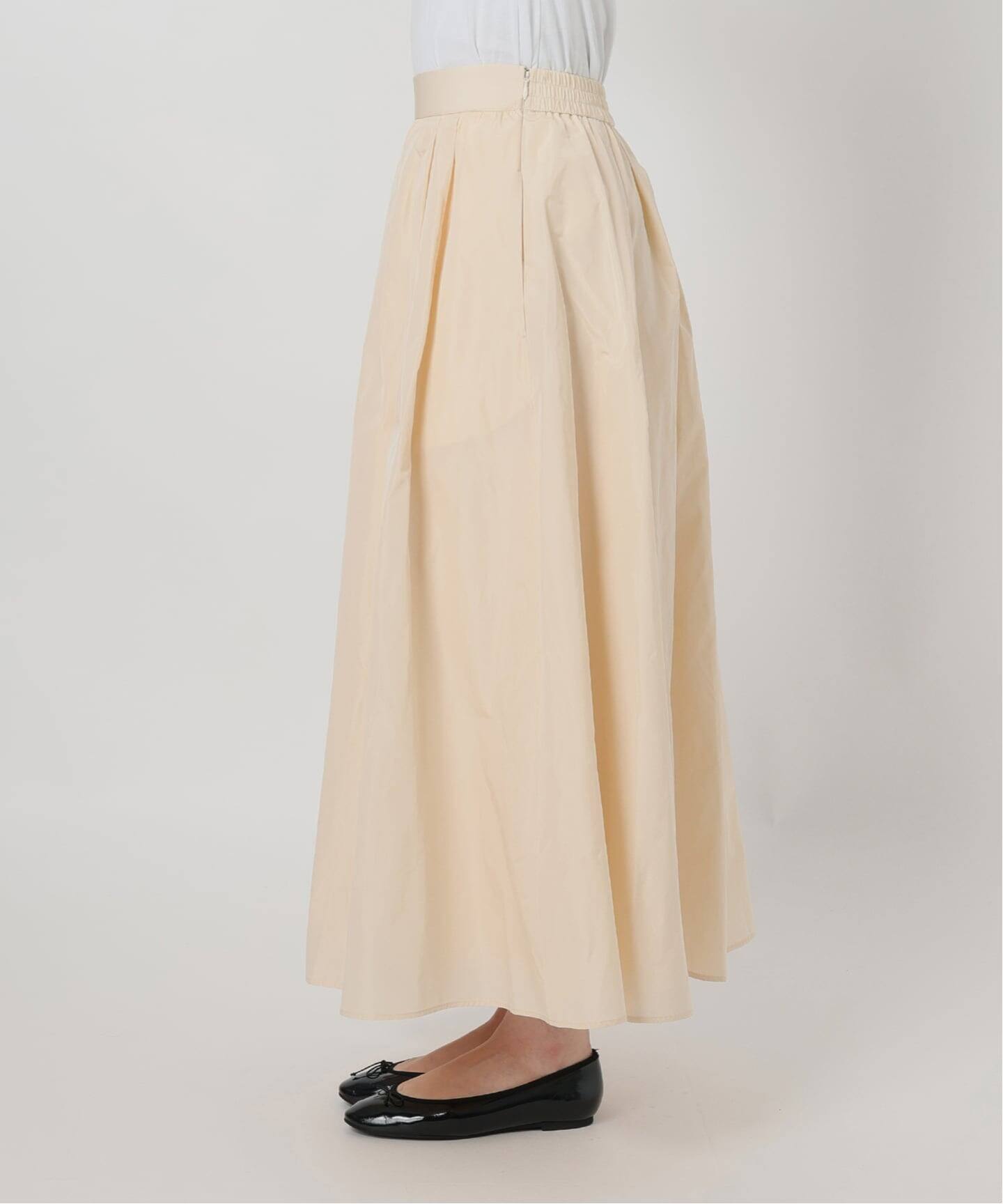 追加》メモリータフタフレアスカート（ロング・マキシ丈スカート