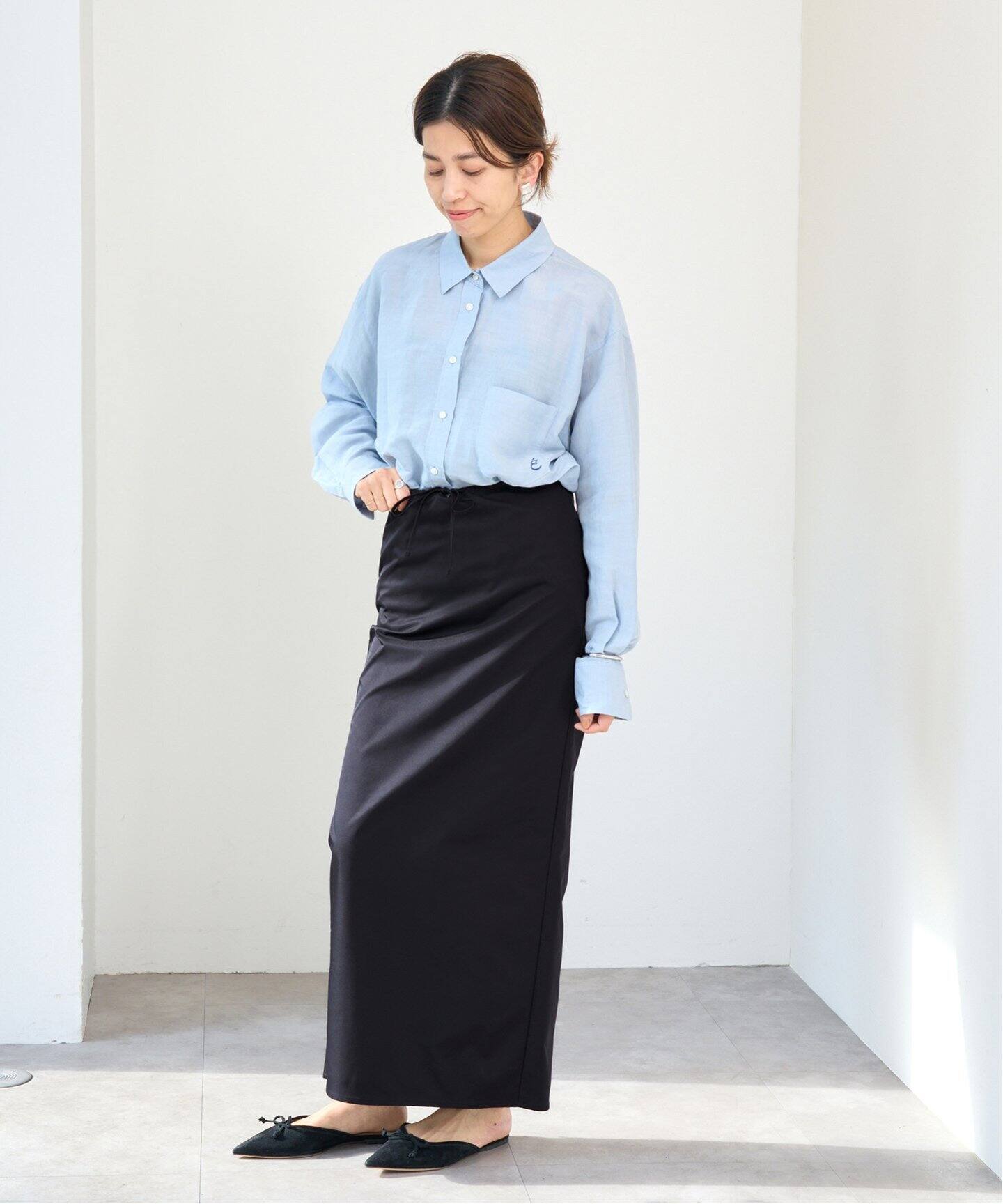 ソイル【新品】マキシ丈スカート ストレッチツイルマキシタイトスカート（ロング・マキシ丈