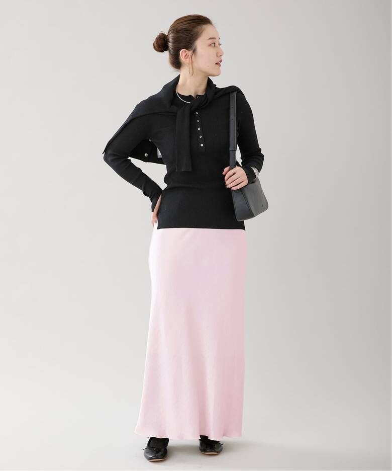 追加10》ダブルサテンスカート（ロング・マキシ丈スカート）｜IENA  