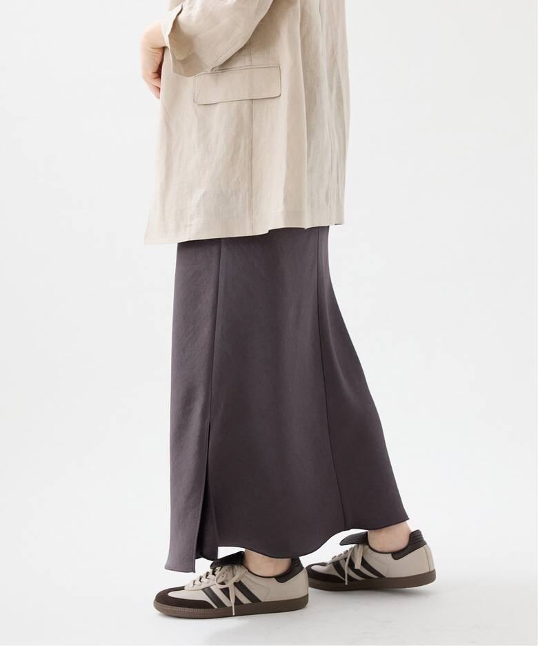 WEB・一部店舗限定 追加12》ダブルサテンスカート（ロング・マキシ丈  