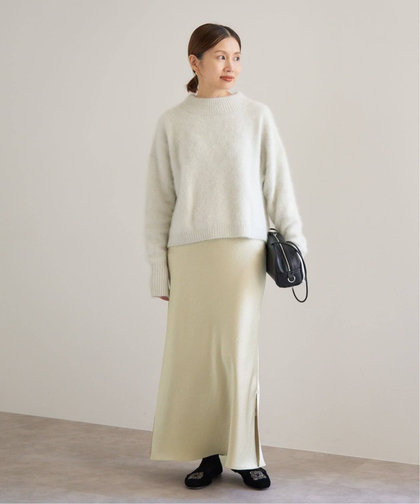 24年モデル イエナ ダブルサテンスカート ロング 白 人気完売品 WEB・一部店舗限定 追加12》ダブルサテンスカート（ロング