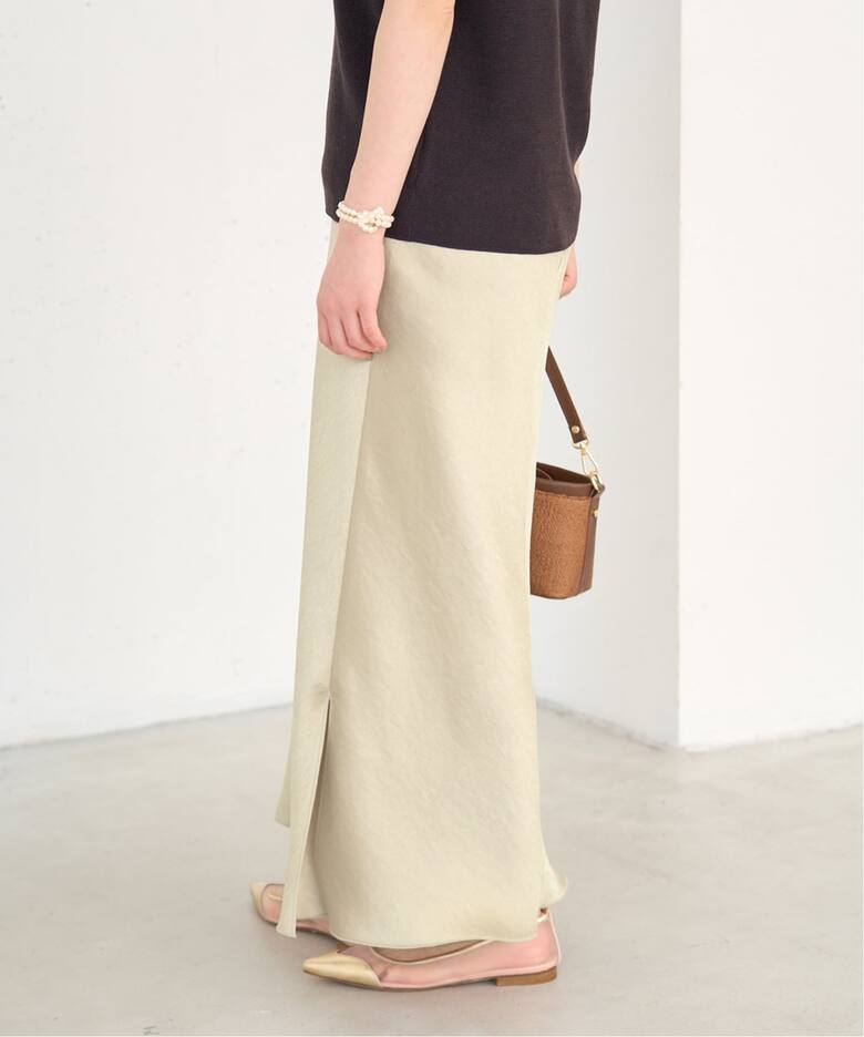 WEB・一部店舗限定 追加12》ダブルサテンスカート（ロング・マキシ丈  