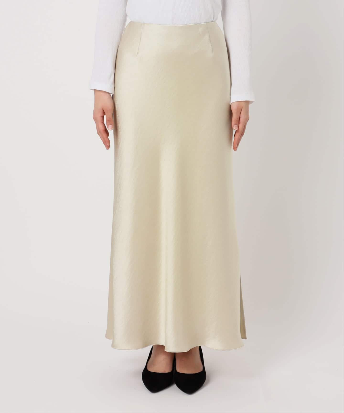 WEB・一部店舗限定 追加12》ダブルサテンスカート（ロング