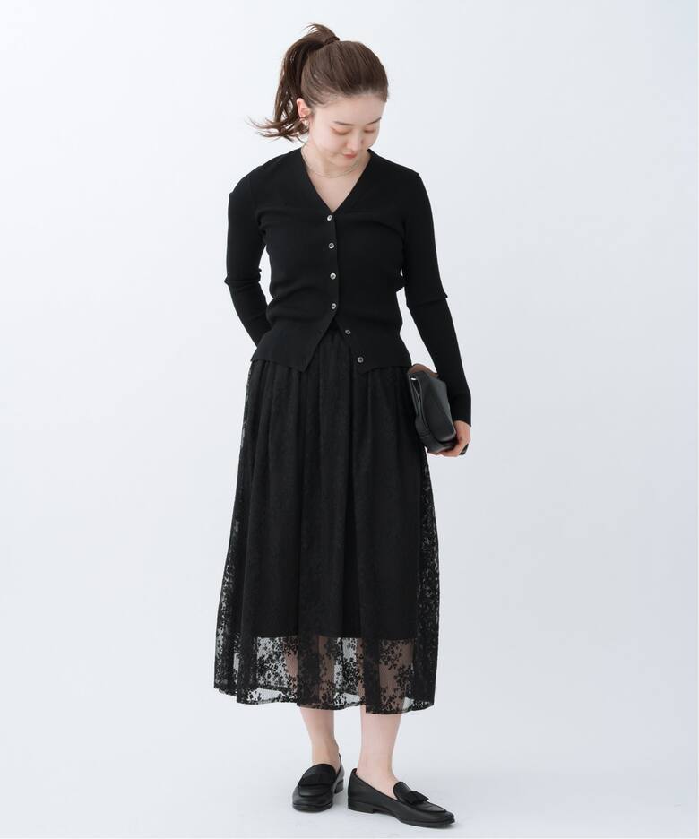 シアーレースギャザースカート（ロング・マキシ丈スカート）｜IENA  