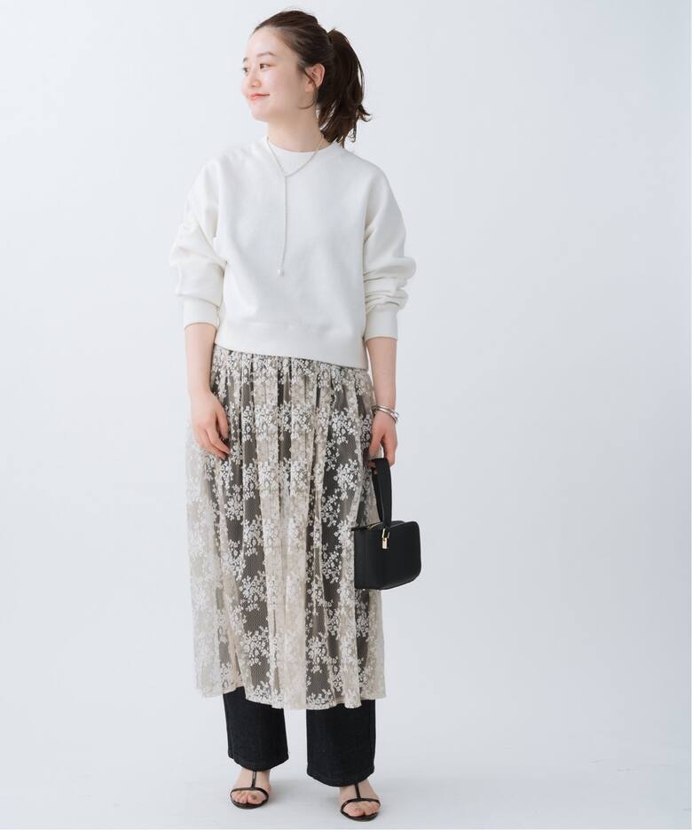 シアーレースギャザースカート（ロング・マキシ丈スカート）｜IENA  