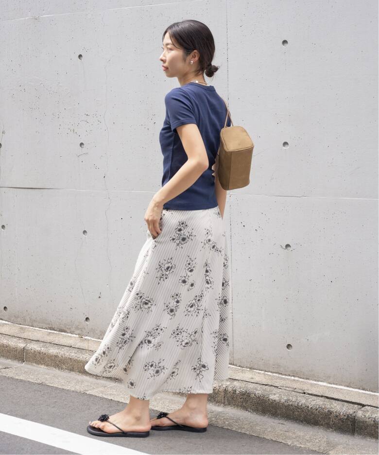 追加》ストライプフラワースカート（ロング・マキシ丈スカート）｜IENA  