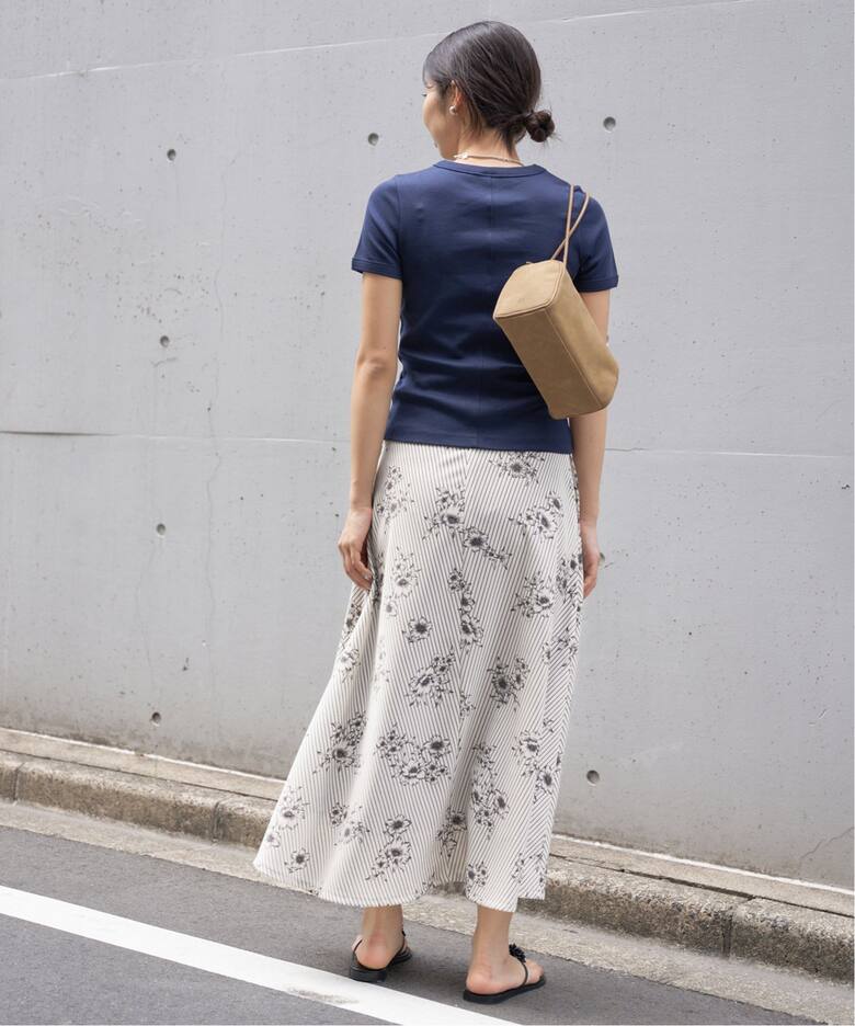追加予約》ストライプフラワースカート（ロング・マキシ丈スカート  