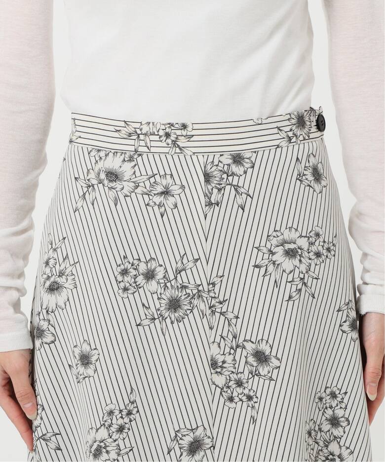 追加予約》ストライプフラワースカート（ロング・マキシ丈スカート  